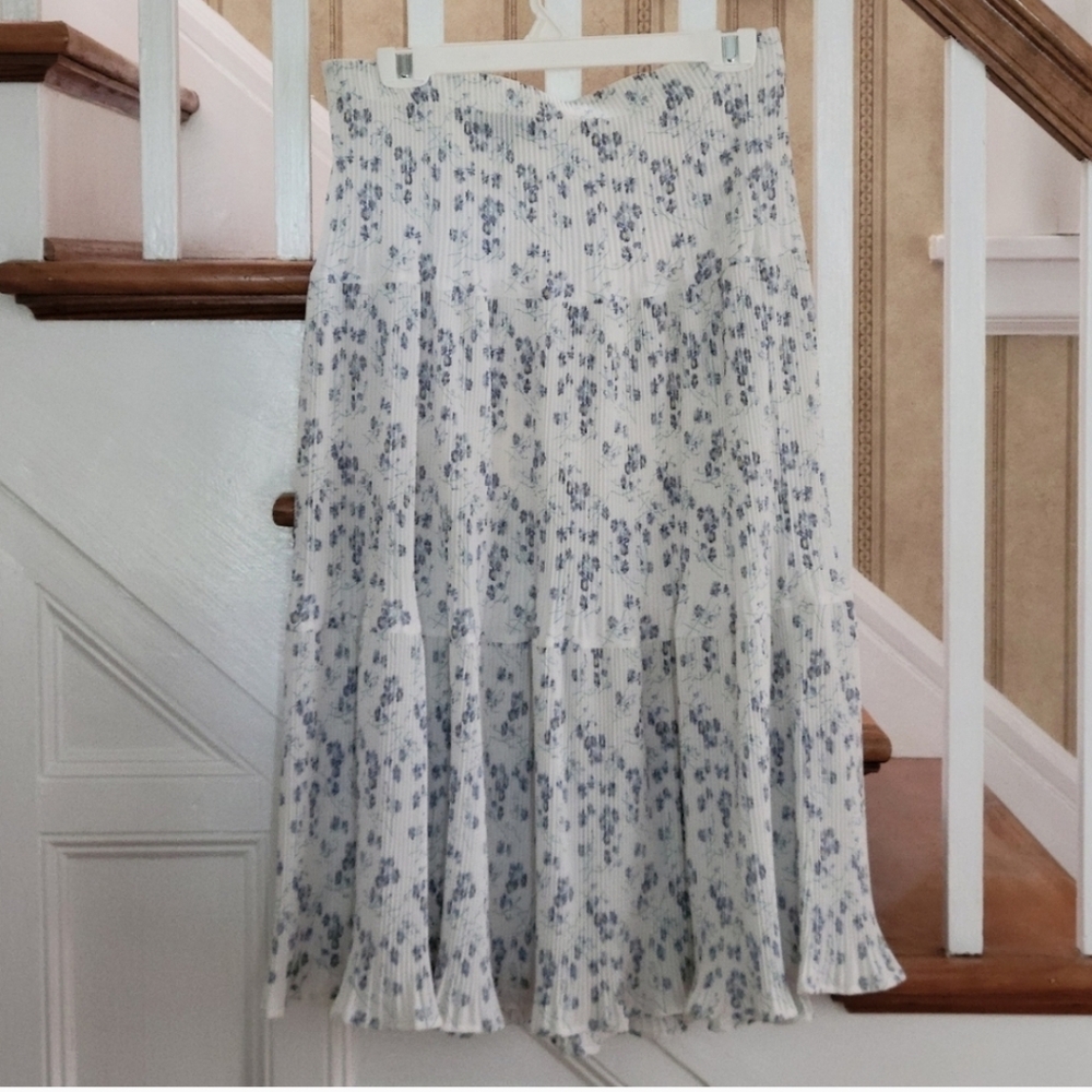 ALICE BLUE Ditzy Floral Blue White  Maxi Skirt Size XL - Picture 3 of 6